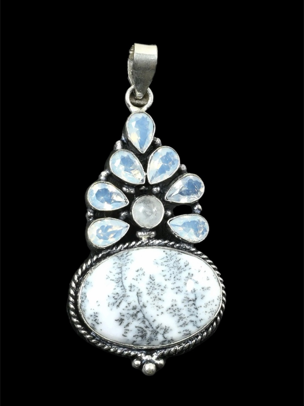 Artistic, Custom Made Dendrite & Opalite Pendant
SEE VIDEO